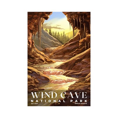Wind Cave National Park Poster, Travel Art, Office Poster, Home Decor | S7 - image1